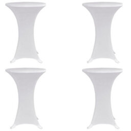 Walplus Standing Table Cover 80 Cm White Stretch 4 Pcs - thumbnail 1