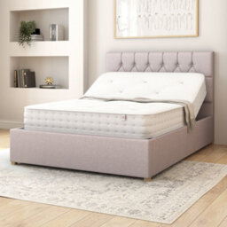Aspire Olivier Electric Adjustable Bed Upholstered With Pocket Sprung Mattress Uk Made, Eire Linen Grey, Size Double - thumbnail 3