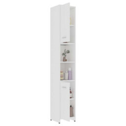 Berkfield Bathroom Cabinet White 30X30X183.5 Cm Engineered Wood - thumbnail 5