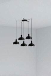 Luminosa Lighting Luminosa Tatawin Small Cluster Pendant Ceiling Light Black, Gloss Black 5X E27