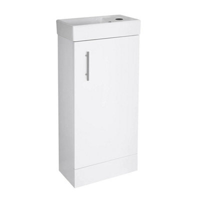 400mm Compact Bathroom Vanity Unit With Ceramic Sink - image 1