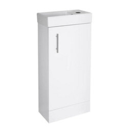 400mm Compact Bathroom Vanity Unit With Ceramic Sink - thumbnail 1