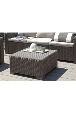 Mint Outdoor Keter California Taupe Rattan Coffee Table 68 X 68Cm - image 1