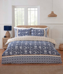 Rapport Home Eleanor Floral Polyester Reversible Duvet Cover Set With Pillowcase Double Size - thumbnail 1