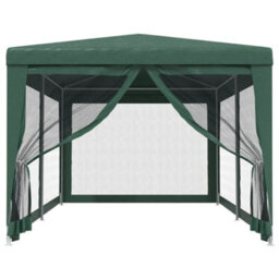 Berkfield Party Tent With 6 Mesh Sidewalls Green 3X6 M Hdpe - thumbnail 3