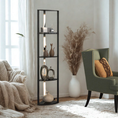 Modern Dimmable Floor Lamp For Living Room With 5 Shelves Black - image 1