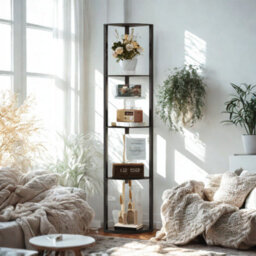 Modern Dimmable Floor Lamp For Living Room With 5 Shelves Black - thumbnail 3