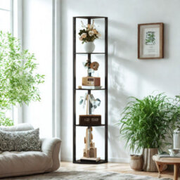 Modern Dimmable Floor Lamp For Living Room With 5 Shelves Black - thumbnail 5