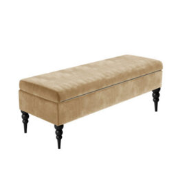Safar Plain 90Cm Ottoman Storage Bench - Plush Velvet Shoe Bench - Mink Upholstery Footstool With Storage