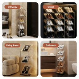 Taylor & Brown 6 Tier Sloping Shoe Rack, Slim Tall Narrow Shoe Rack, Space-Saving Vertical Rack For Shoe Closet & Entryway - thumbnail 3