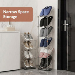 Taylor & Brown 6 Tier Sloping Shoe Rack, Slim Tall Narrow Shoe Rack, Space-Saving Vertical Rack For Shoe Closet & Entryway - thumbnail 4