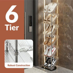 Taylor & Brown 6 Tier Sloping Shoe Rack, Slim Tall Narrow Shoe Rack, Space-Saving Vertical Rack For Shoe Closet & Entryway - thumbnail 6