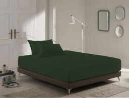 Homes & Linen Super Soft Brushed Microfiber Embossed Stripe Extra Deep Green Fitted Sheet 40Cm Mattress Cover - thumbnail 3