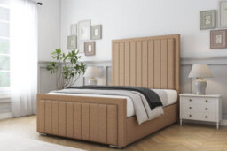 "Sloomy Pemberton Latte Dumfries Bed Frame With Mattress With 50"" Upholstered Headboard 4'6 Double" - thumbnail 2