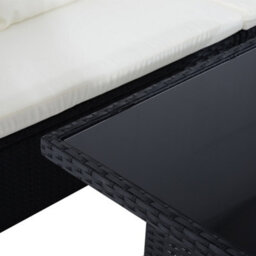 Outsunny 6 Pieces Sofa Set Furniture Rattan Cushion Seat Wicker Black Garden - thumbnail 8