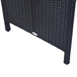 Outsunny 6 Pieces Sofa Set Furniture Rattan Cushion Seat Wicker Black Garden - thumbnail 9