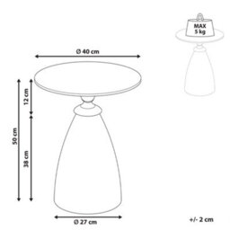 Beliani Side Table Cady Tempered Glass Black Marble - thumbnail 3