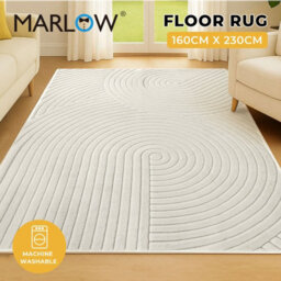 Marlow Extra Large Area Rug 160X230Cm Soft Fabric Washable Non Slip For Living Room - thumbnail 4