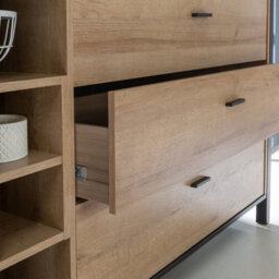 Furniture To Go High Rock (Large) Sideboard In Matt Black/riviera Oak - thumbnail 9