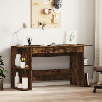 Berkfield Desk Smoked Oak 140X50X75 Cm Engineered Wood - image 1