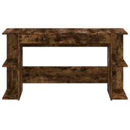 Berkfield Desk Smoked Oak 140X50X75 Cm Engineered Wood - thumbnail 4