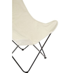 Orsina Compact Ivory Butterfly Chair, Sling Seat Occasional Chair For Outdoor Garden, Durable Accent Lounge Chair - thumbnail 5