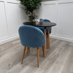 Life Interiors Lucia Dining Set With Round Table And Set Of 2 Lucia Velvet Dining Chairs - thumbnail 4