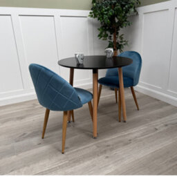 Life Interiors Lucia Dining Set With Round Table And Set Of 2 Lucia Velvet Dining Chairs - thumbnail 5