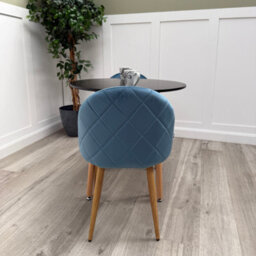 Life Interiors Lucia Dining Set With Round Table And Set Of 2 Lucia Velvet Dining Chairs - thumbnail 2