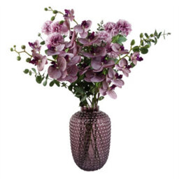 Leaf 100Cm Artificial Phalaenopsis Orchid Purple Stem - thumbnail 5