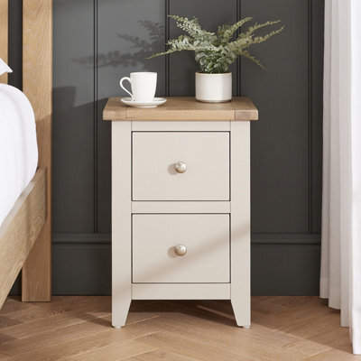 The Furniture Market Cheshire Dove Grey Slim 2 Drawers Bedside - image 1
