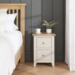 The Furniture Market Cheshire Dove Grey Slim 2 Drawers Bedside - thumbnail 2