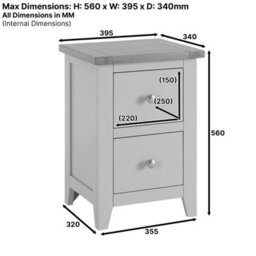 The Furniture Market Cheshire Dove Grey Slim 2 Drawers Bedside - thumbnail 7