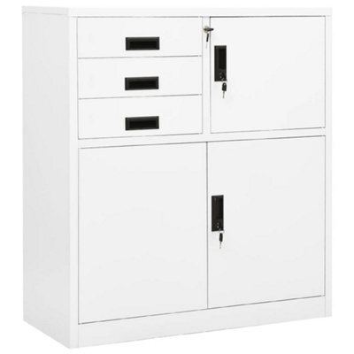 Vidaxl Office Cabinet White 90X40X102 Cm Steel - image 1