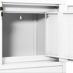 Vidaxl Office Cabinet White 90X40X102 Cm Steel - thumbnail 7
