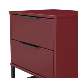 Marsala Ready Assembled Matt Red 2 Drawer Bedside Chest (H)515mm (W)450mm (D)395mm - thumbnail 3
