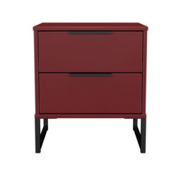 Marsala Ready Assembled Matt Red 2 Drawer Bedside Chest (H)515mm (W)450mm (D)395mm - thumbnail 5