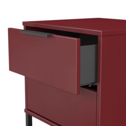 Marsala Ready Assembled Matt Red 2 Drawer Bedside Chest (H)515mm (W)450mm (D)395mm - thumbnail 4