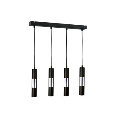 Luminosa Lighting Luminosa Magnum Bar Pendant Ceiling Light Black, Silver, 60Cm, 4X Gu10