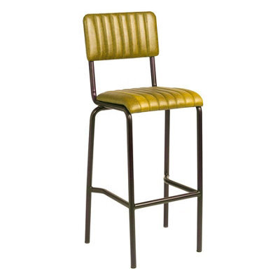 Dore Bar Stool - Ribbed - Lascari - Vintage Gold - image 1