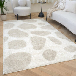 The Rugs Moodi Shaggy Light Beige Kora Rug Runner Abstract Thick High Pile For Living Rooms, Bedrooms, Hallways, Kitchens - thumbnail 7