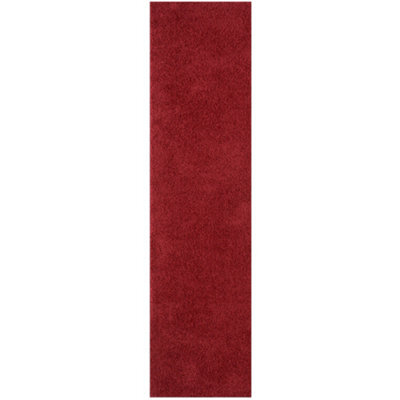 The Rugs Red Soft Plain Design Fluffy Shaggy Rugs And Runners High Pile Living Room Kitchen Hallway 380 - image 1