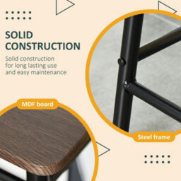 Wyld Haus Yoliba 3-Piece Black And Oak Breakfast Bar Table And Stools With Storage Shelf - thumbnail 7