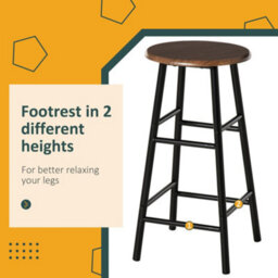 Wyld Haus Yoliba 3-Piece Black And Oak Breakfast Bar Table And Stools With Storage Shelf - thumbnail 6