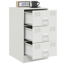 Berkfield Bedside Cabinets 2 Pcs White 34.5X39X62 Cm Steel - thumbnail 4