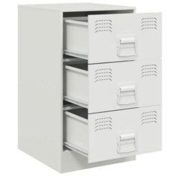 Berkfield Bedside Cabinets 2 Pcs White 34.5X39X62 Cm Steel - thumbnail 7