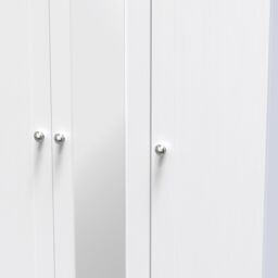 Santander Ready Assembled Traditional White & Oak Effect Tall Triple Wardrobe With 1 Mirror Door (H)1970mm (W)1110mm (D)530mm - thumbnail 3