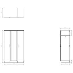 Santander Ready Assembled Traditional White & Oak Effect Tall Triple Wardrobe With 1 Mirror Door (H)1970mm (W)1110mm (D)530mm - thumbnail 5