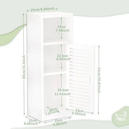 3-Tier Bathroom Cabinet Waterproof Free-Standing Storage Box Home Organizer - thumbnail 2