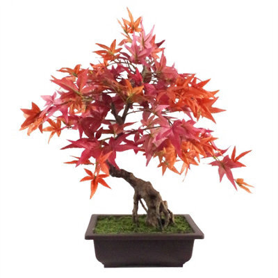 Leaf Artificial Bonsai Tree Red Maple Bonsai 50Cm Trees Plant - image 1